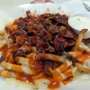 Fiddle fries with pastrami