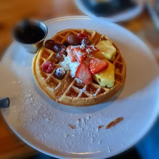 a waffle on a plate