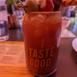 Spicy bloody with tasty snacks