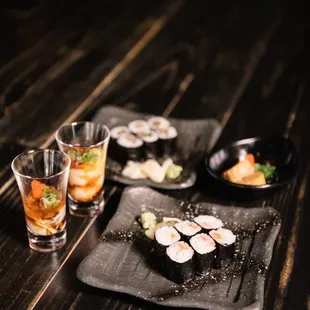 Oyster shooters and sushi!