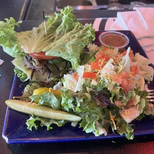 Southwest burger lettuce wrapped