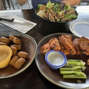 Sesame Chicken Salad, 10 Wings, &amp; Pretzel Bites