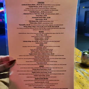 menu