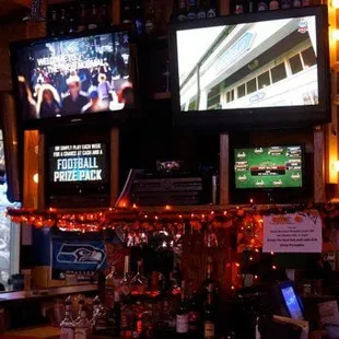 televisions and a bar