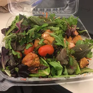 Farmhouse salad with blue and gold chicken!