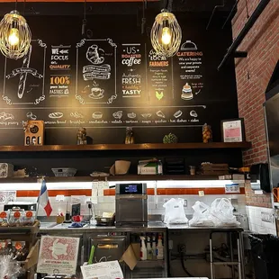The menu and the counter.