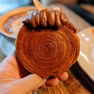 Nutella pinwheel croissant. Just ok. Dry..