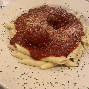 Mostaccioli with meatballs