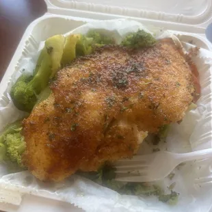 Grilled basa and vegetables