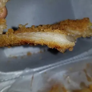 Dry, not Flaky, not even white on the inside of the whiting, smh