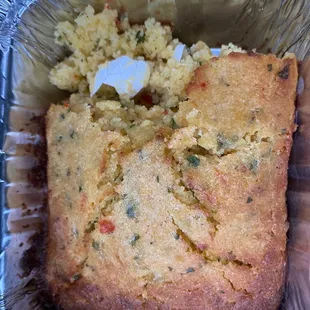 Egg shell in cornbread.