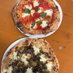 Margherita Pizza + Mushroom Pizza