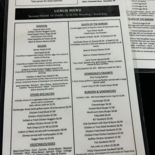 Lunch menu - 1/6/2024