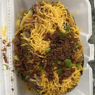 My wife had the brisket stuffed bake potato! It was  huge!