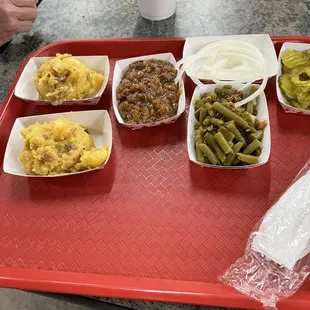 Sides. Love the potatoes!