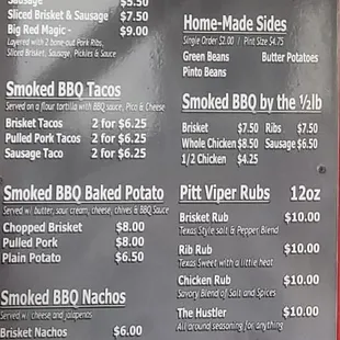 menu