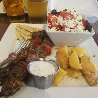 Lamb Souvlaki Platter