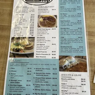 Breakfast menu Sept. 2023