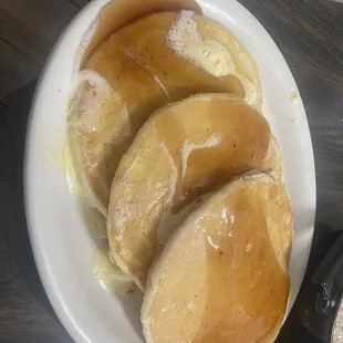 Pancakes with whipped butter and syrup!