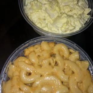 two bowls of macaroni and cheese