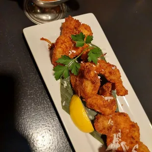 Coconut shrimp with chutney