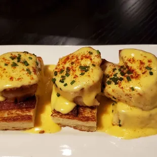 Scallops Benedict appetizer