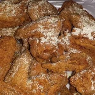 Chicken wings with heavy in-house seasoning applied