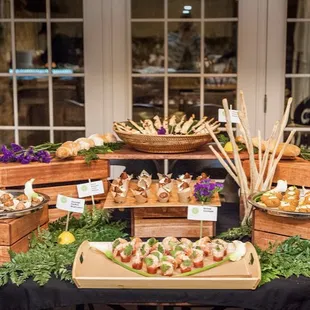 a variety of appetizers on a table
