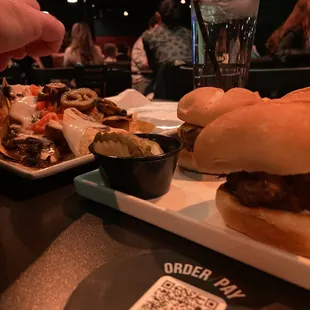 sliders and nachos
