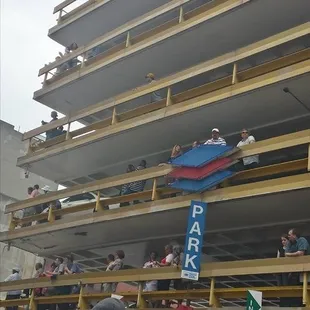 Pittsburgh Jazz Live 6/21 - Folks enjoying Gregory Porter from the parking garage next to the stage