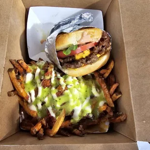 In-n-Aht Burger and Loaded fries