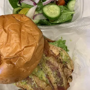 Grilled Chicken Club &amp; salad