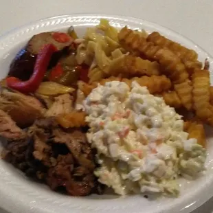 Plate of food from catered lunch ... Yumm!