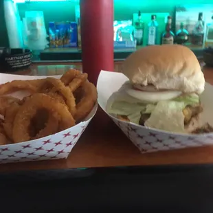 $3 burger special on Thursdays!  Onion rings added for 4.99.