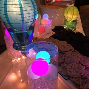 a table with a variety of desserts