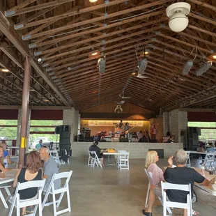 View from entrance. Aris Paul Band on stage.