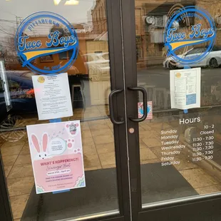 the front door of a restaurant