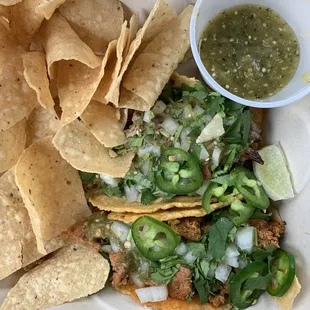 Pork butt and chorizo tacos