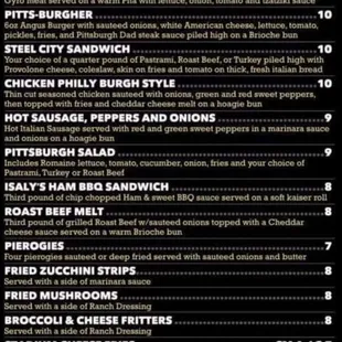 Pittsburgh&apos;s Best Menu