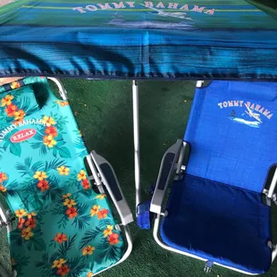 We offer beach chairs and umbrellas to rent!