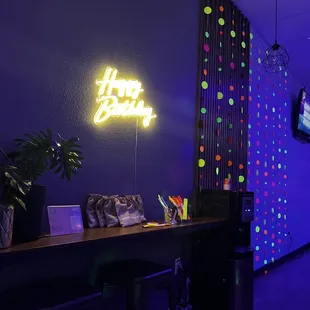 Decor for glow in dark party