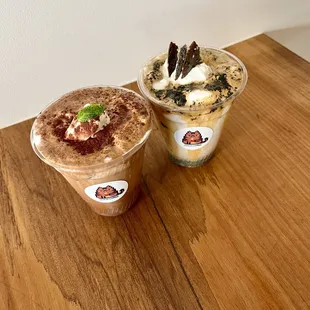 Iced Mint Chocolate Dopo Panna and Iced Black Sesame Dopo Panna