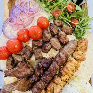 Assorted shish kebabs