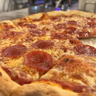 New York style pepperoni pizza