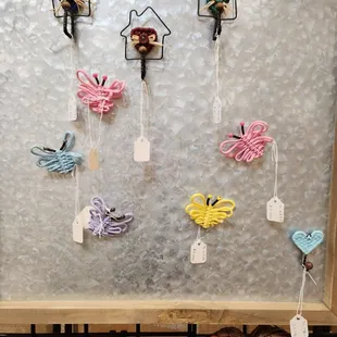 Macrame magnets by Linda.