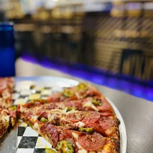 Side shot of my jalapeño pizza