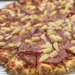 Wanted to show a side shot of this pizza how beautifully topped it is.  My hungry sons devoured these Lol