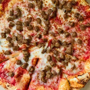 $7.99 14" 1 topping Sausage pizza