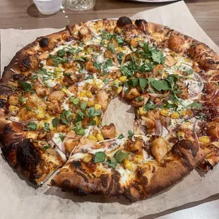 BBQ pizza. I didn't know it had corn, but surprisingly it's amazing with corn lol!