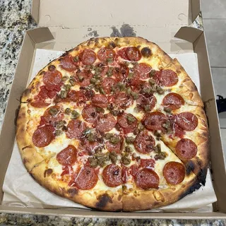 Three Meats Pizza
